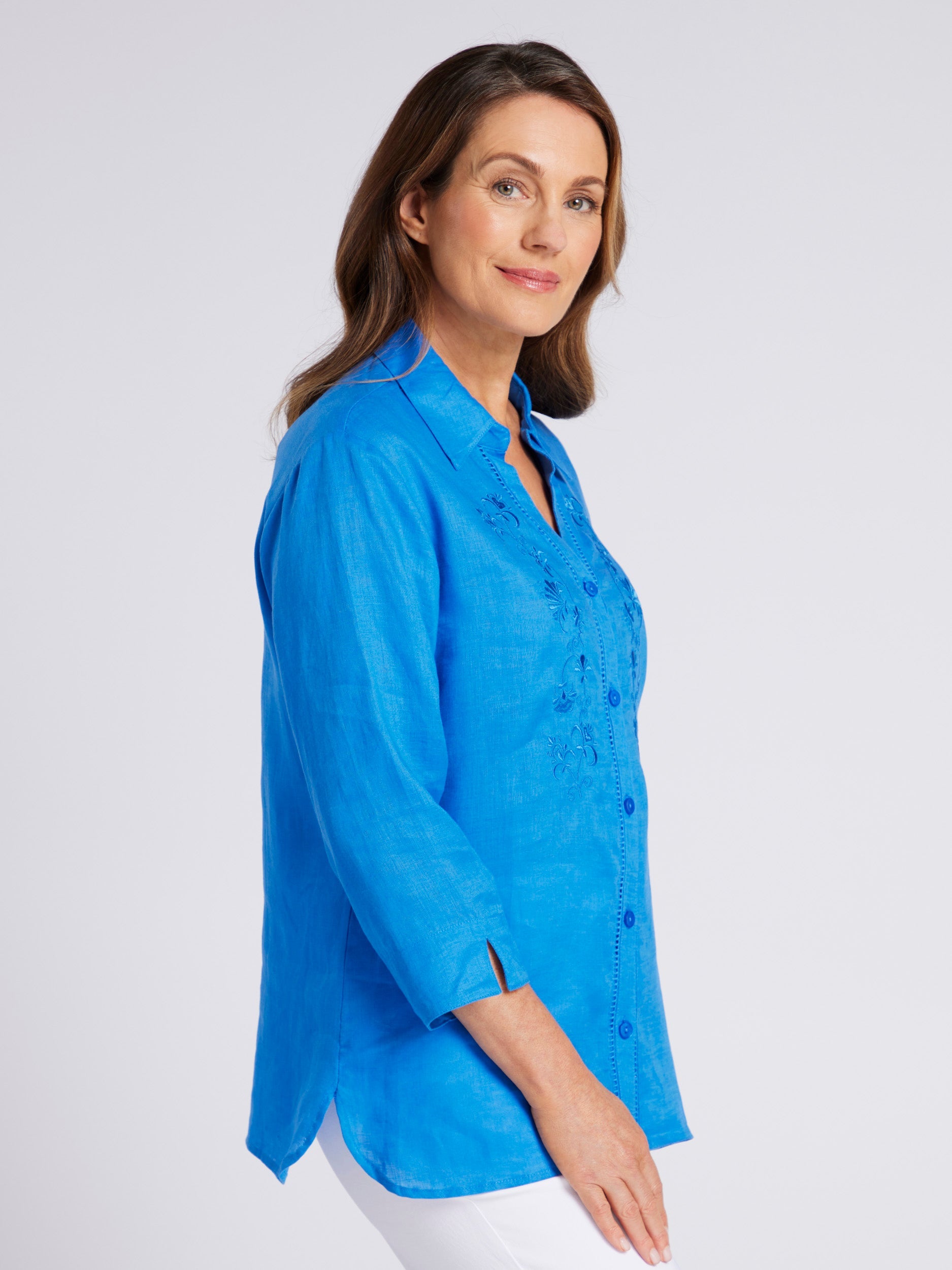 Niya Embroidered 3/4 Sleeve Shirt