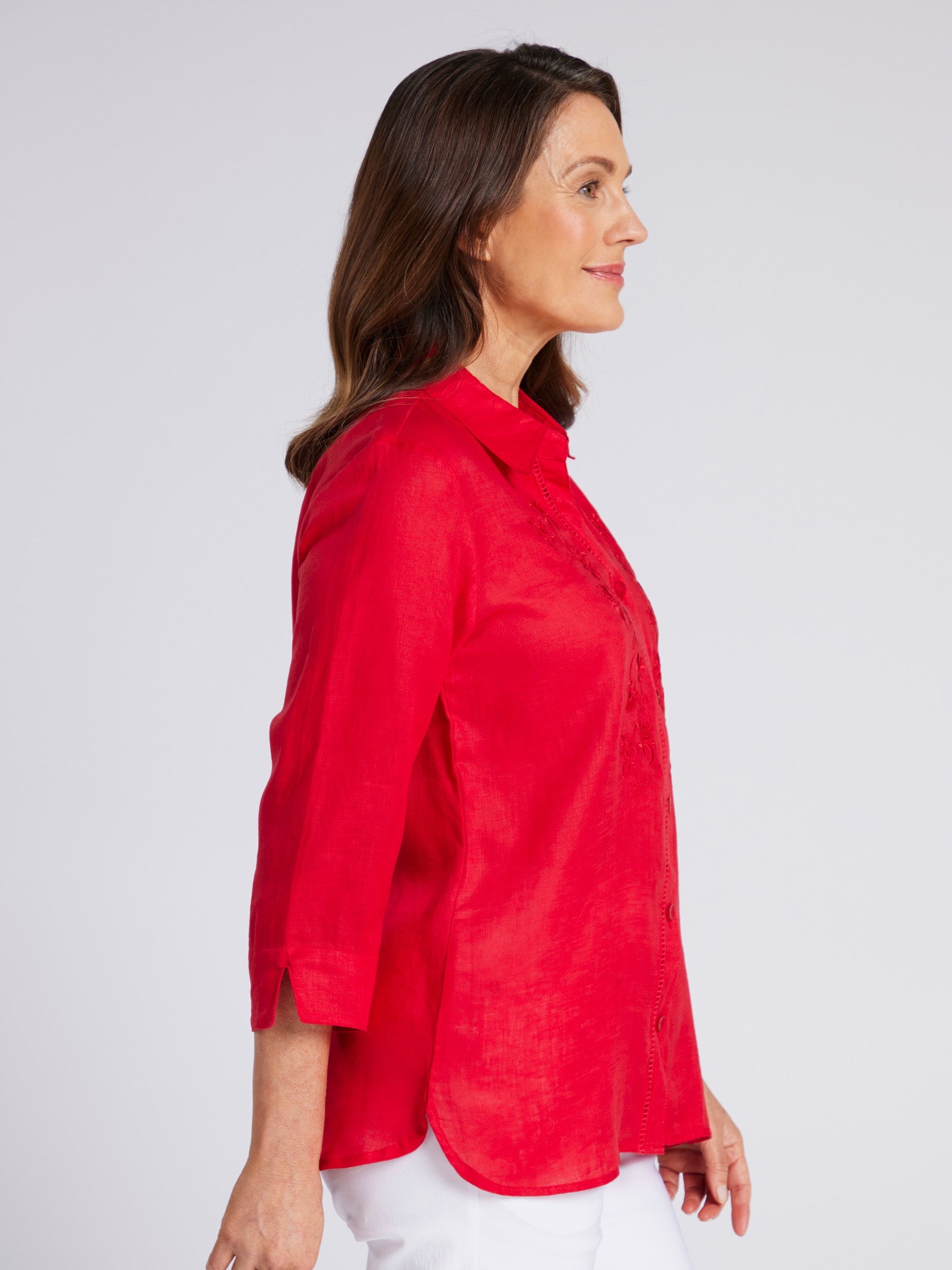 Niya Embroidered 3/4 Sleeve Shirt