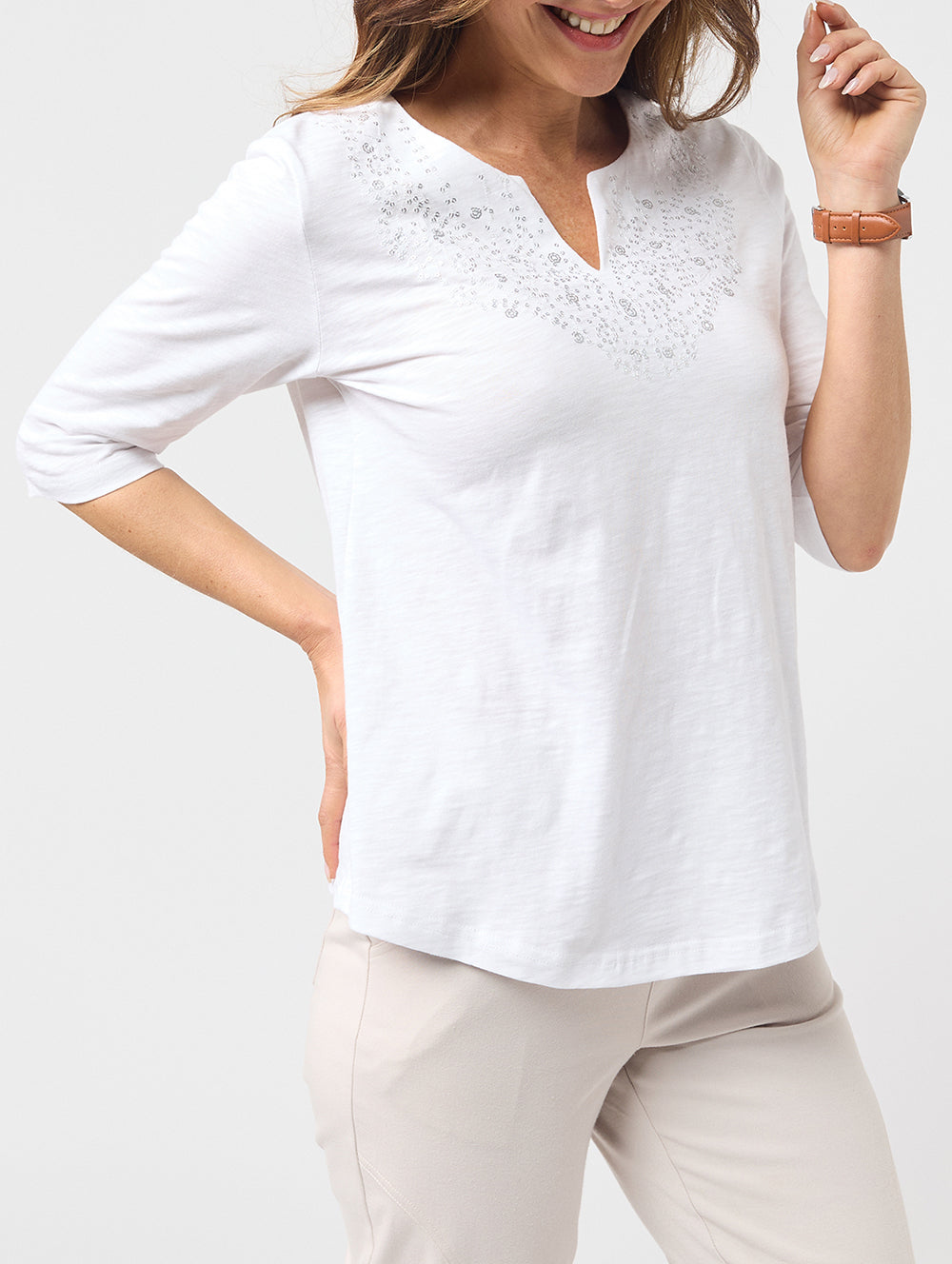 Sylvia Elbow Sleeve Top