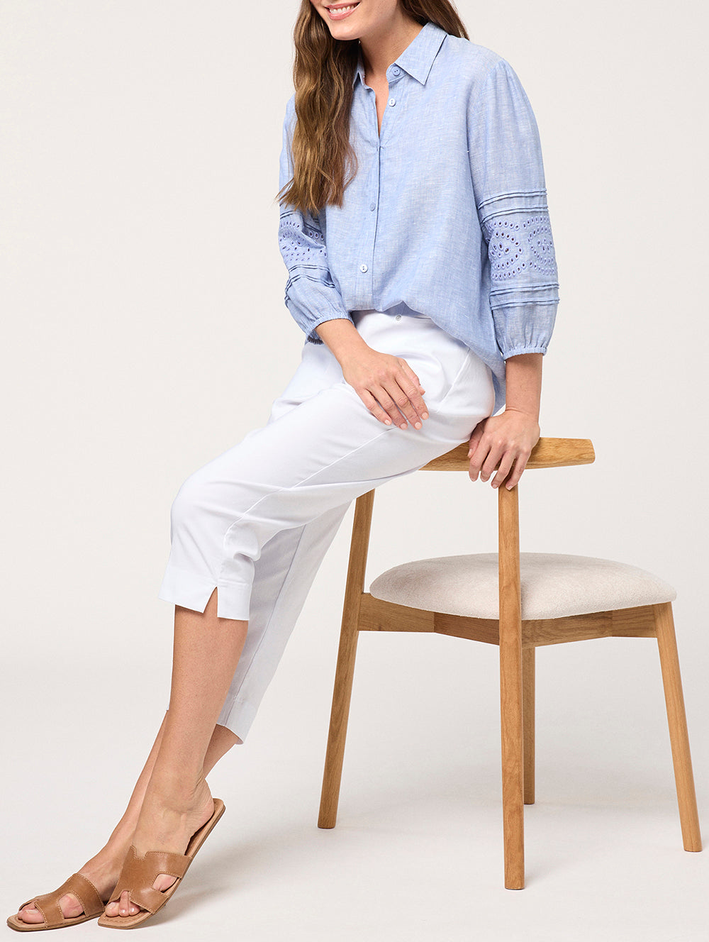 Niya 3/4 Emb Sleeve Shirt