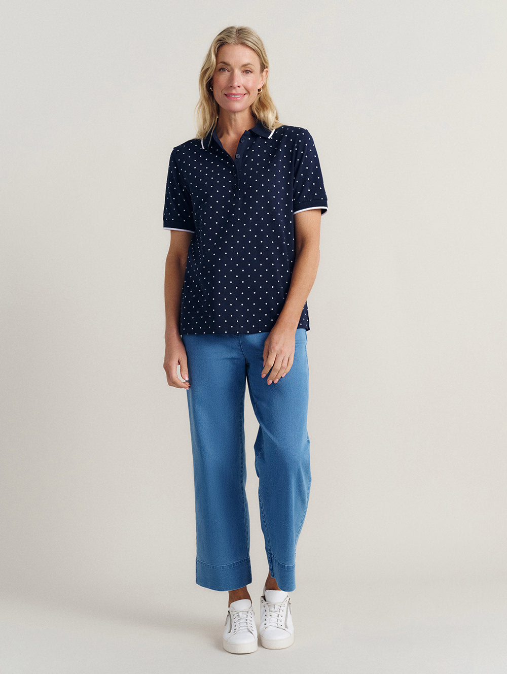 Polka Dot Short Sleeve Polo