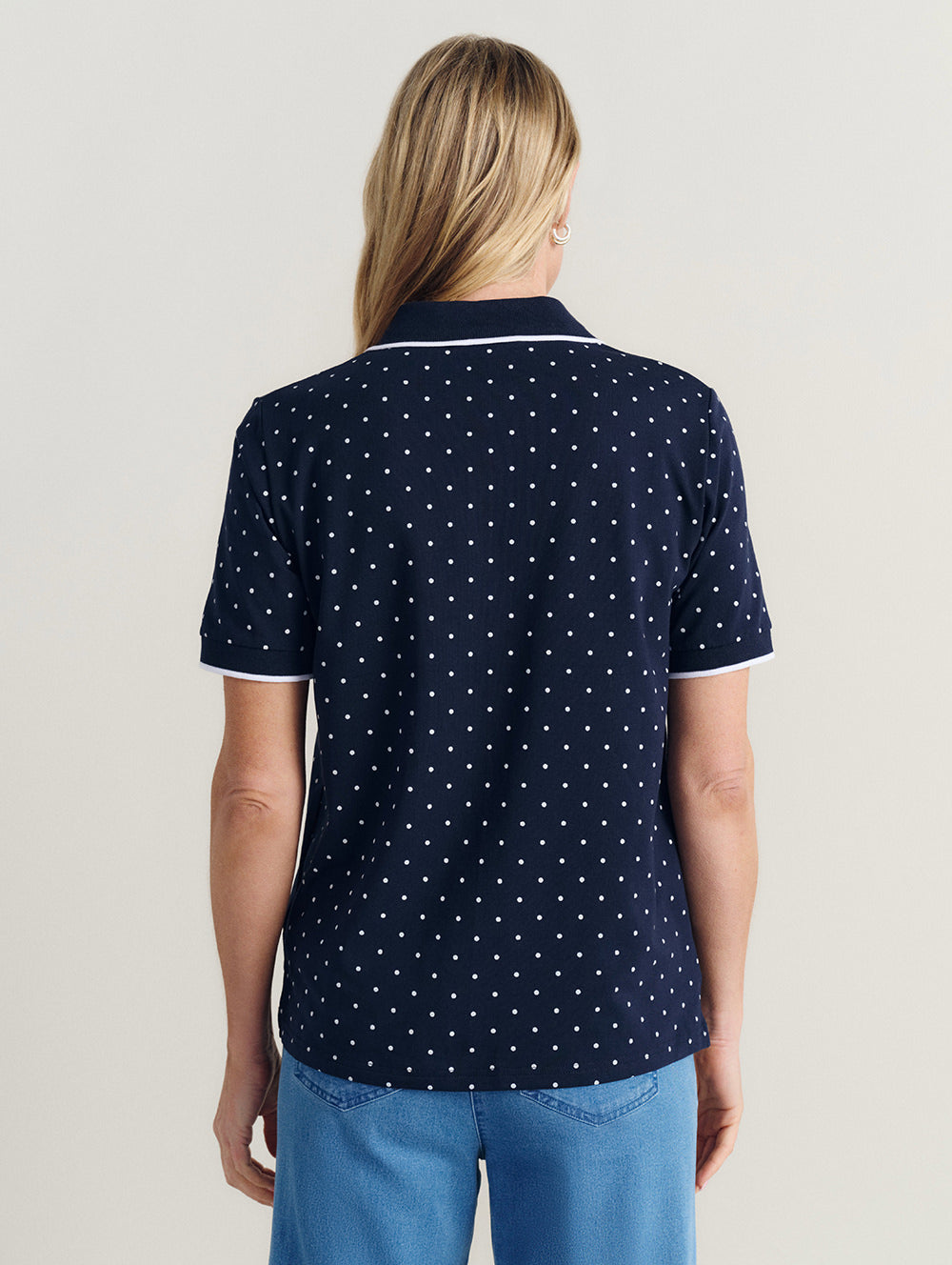 Polka Dot Short Sleeve Polo