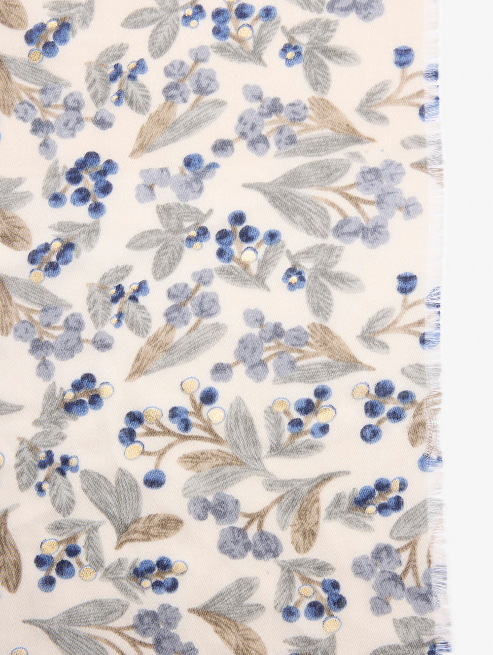Floral Print Scarf With Gold Foil