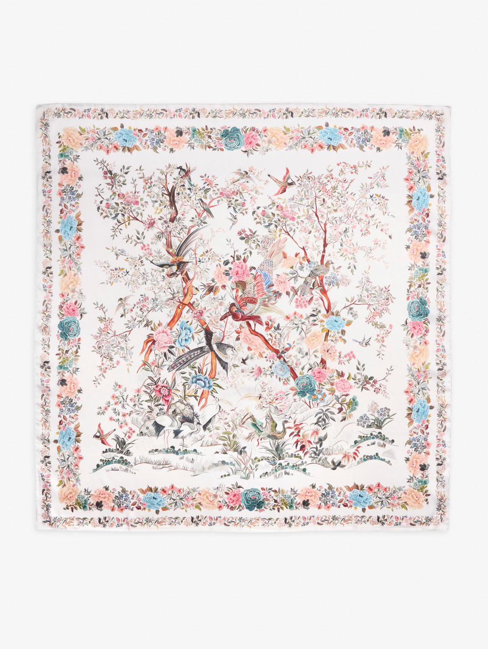 Floral Print Large Square Scarf