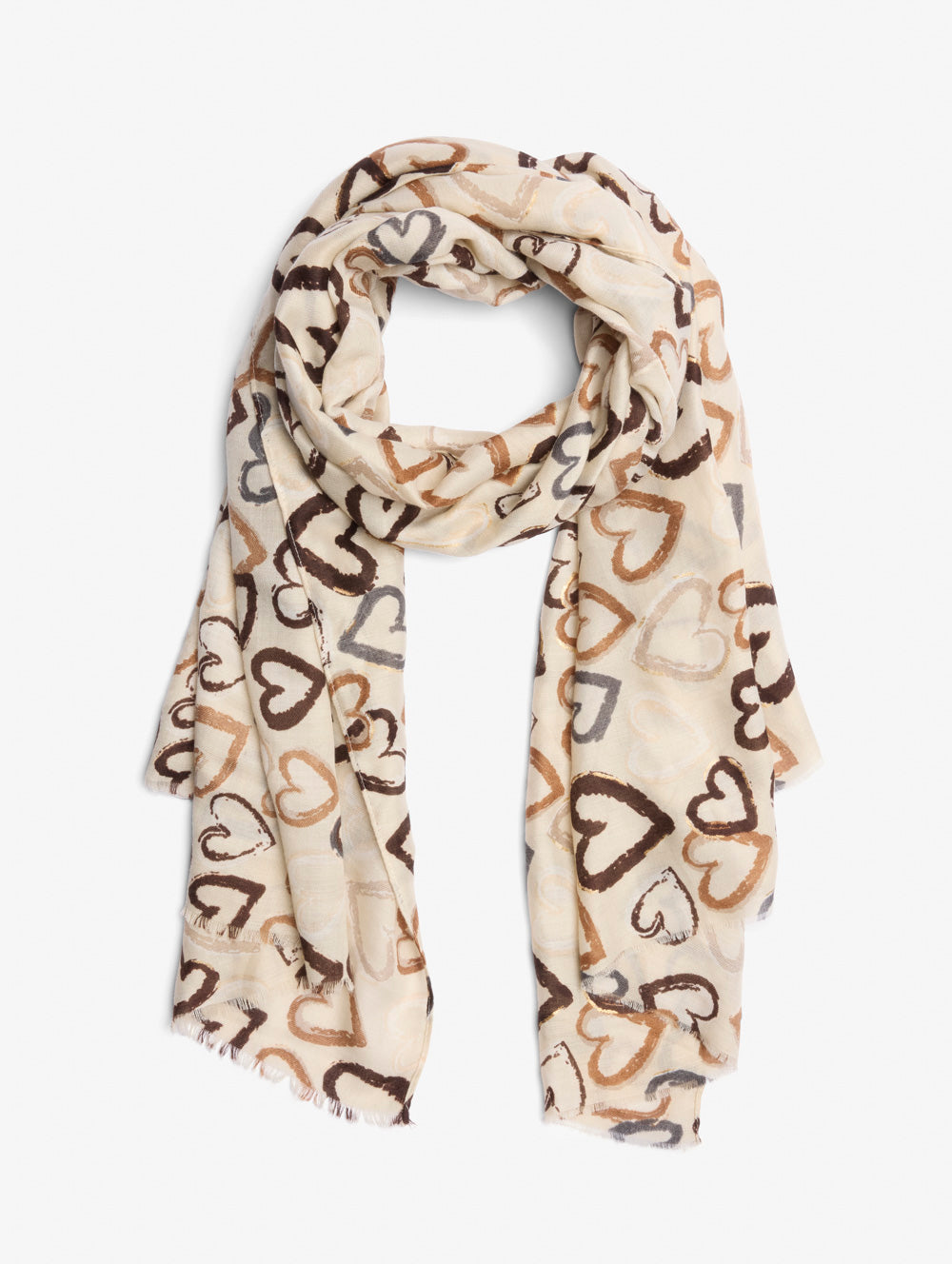 Hearts Scarf With Gold Foil