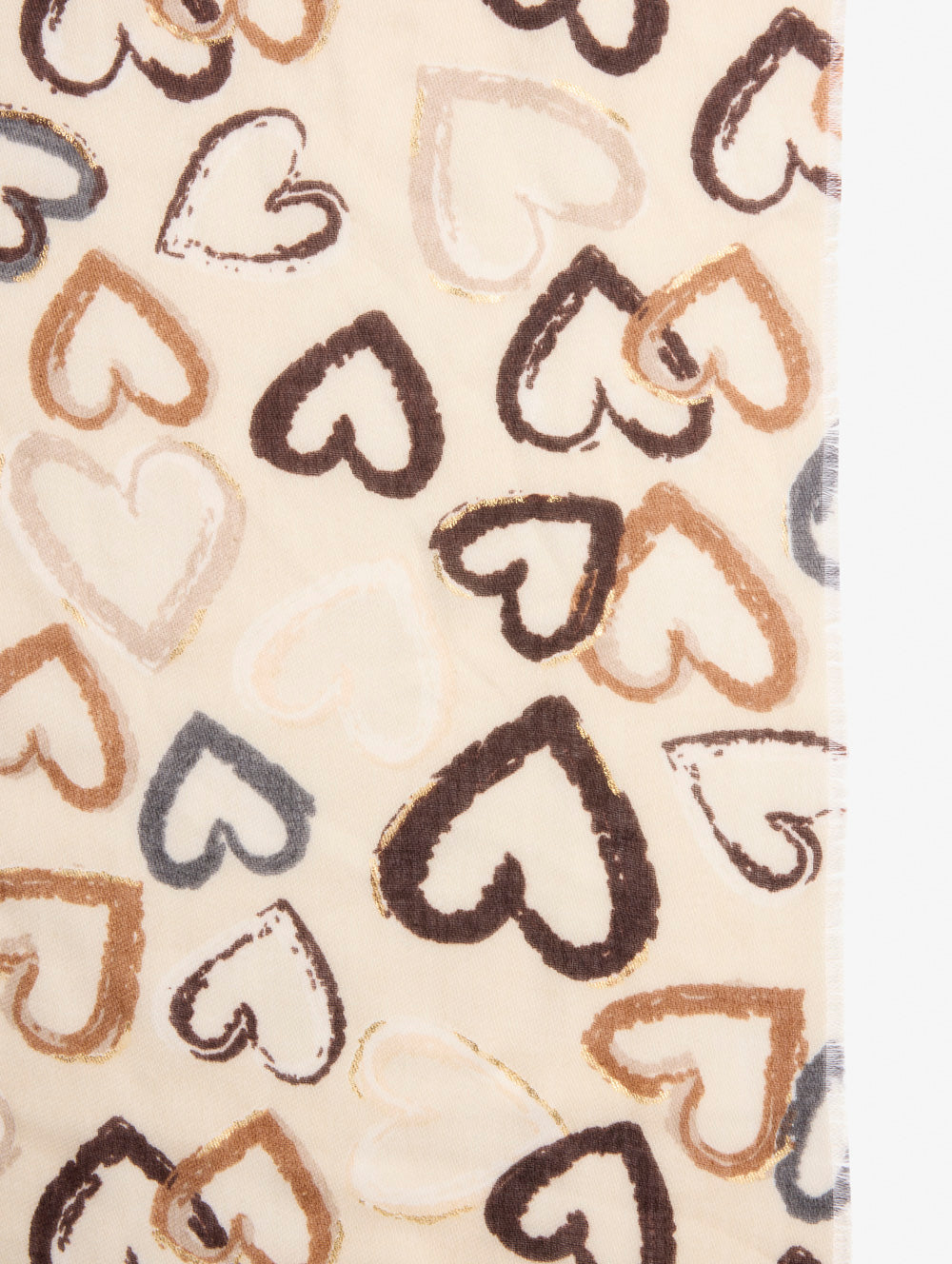Hearts Scarf With Gold Foil