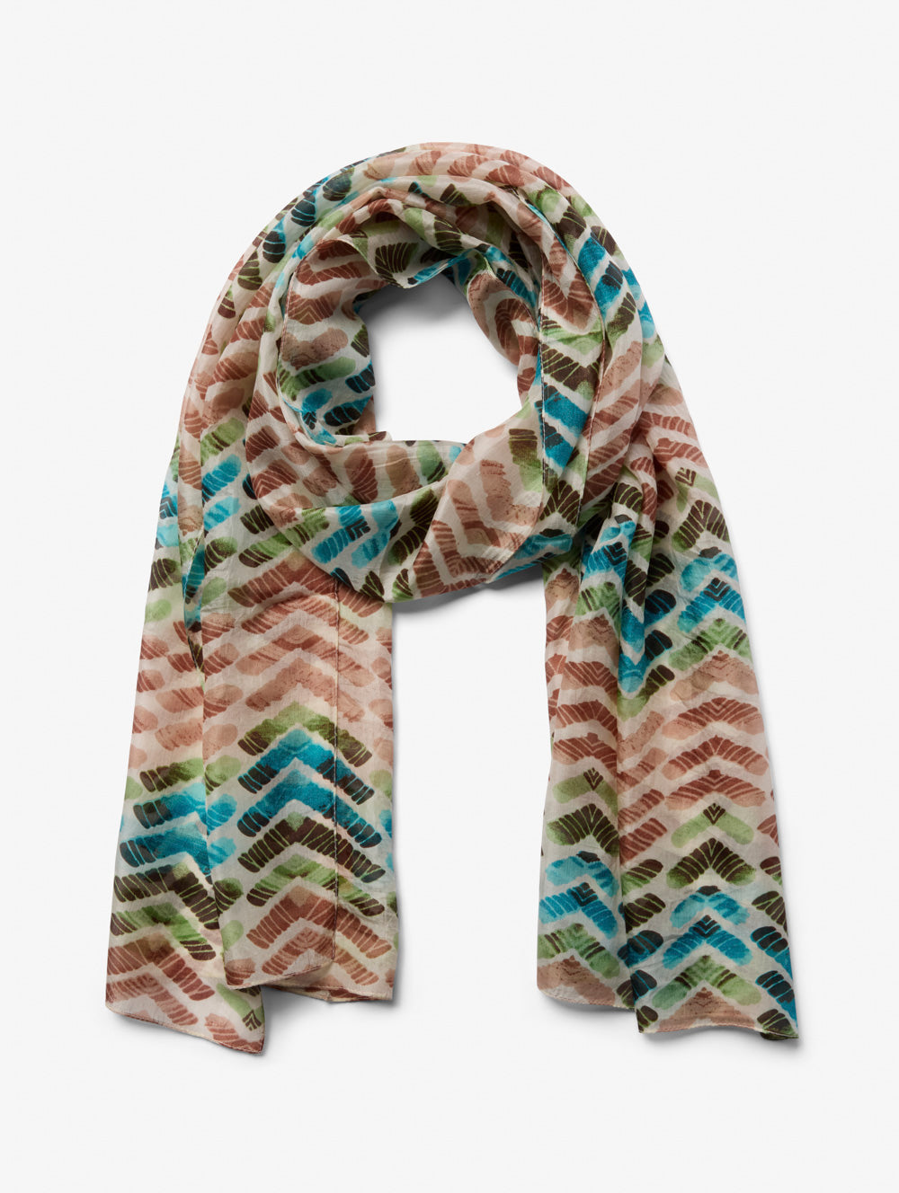 Autumn Zig Zag Silk Scarf