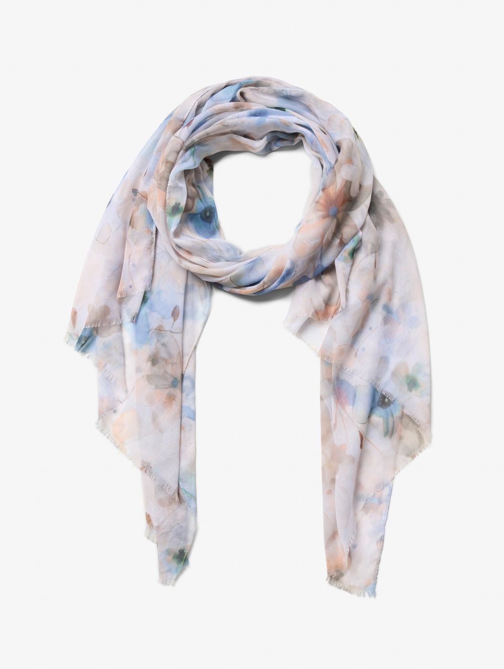 Blue Water Floral Scarf