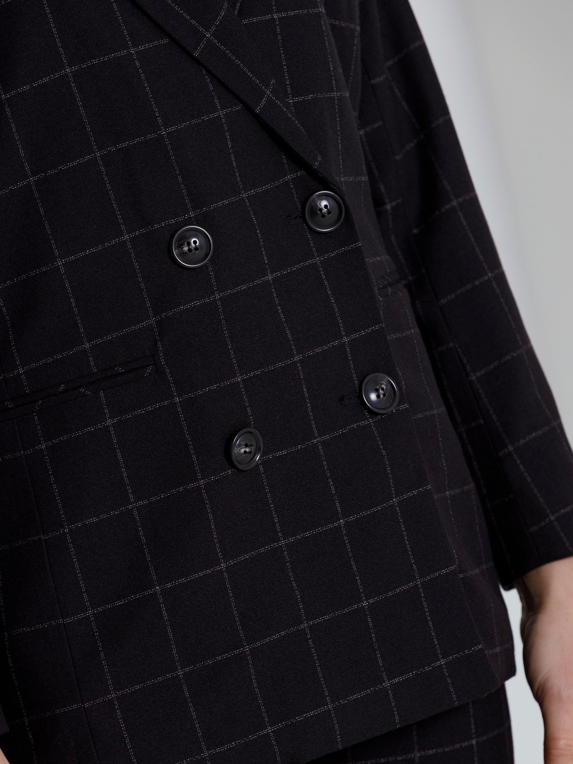 Long Sleeve Check Blazer